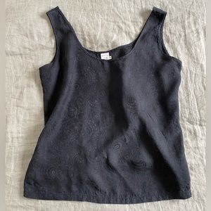 Silk camisole with monochromatic paisley print